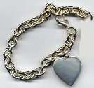 Heavyweight Silver Bracelet with Heart