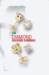  14K Diamond Solitaire Earrings