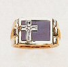 Mens Onyx Cross Ring